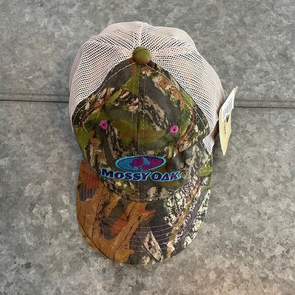 NWT Mossy Oak Embroidered Camo Mesh Hat Cap Blue Purple Hunting Outdoor Trucker - Picture 3 of 10